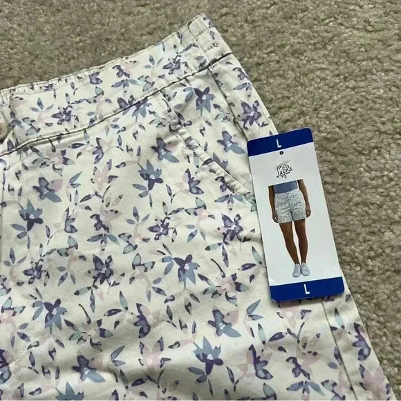 Jachs Girlfriend NWT Stretch Satin Chino Shorts Floral Women Size Large 1751946 - Picture 8 of 11